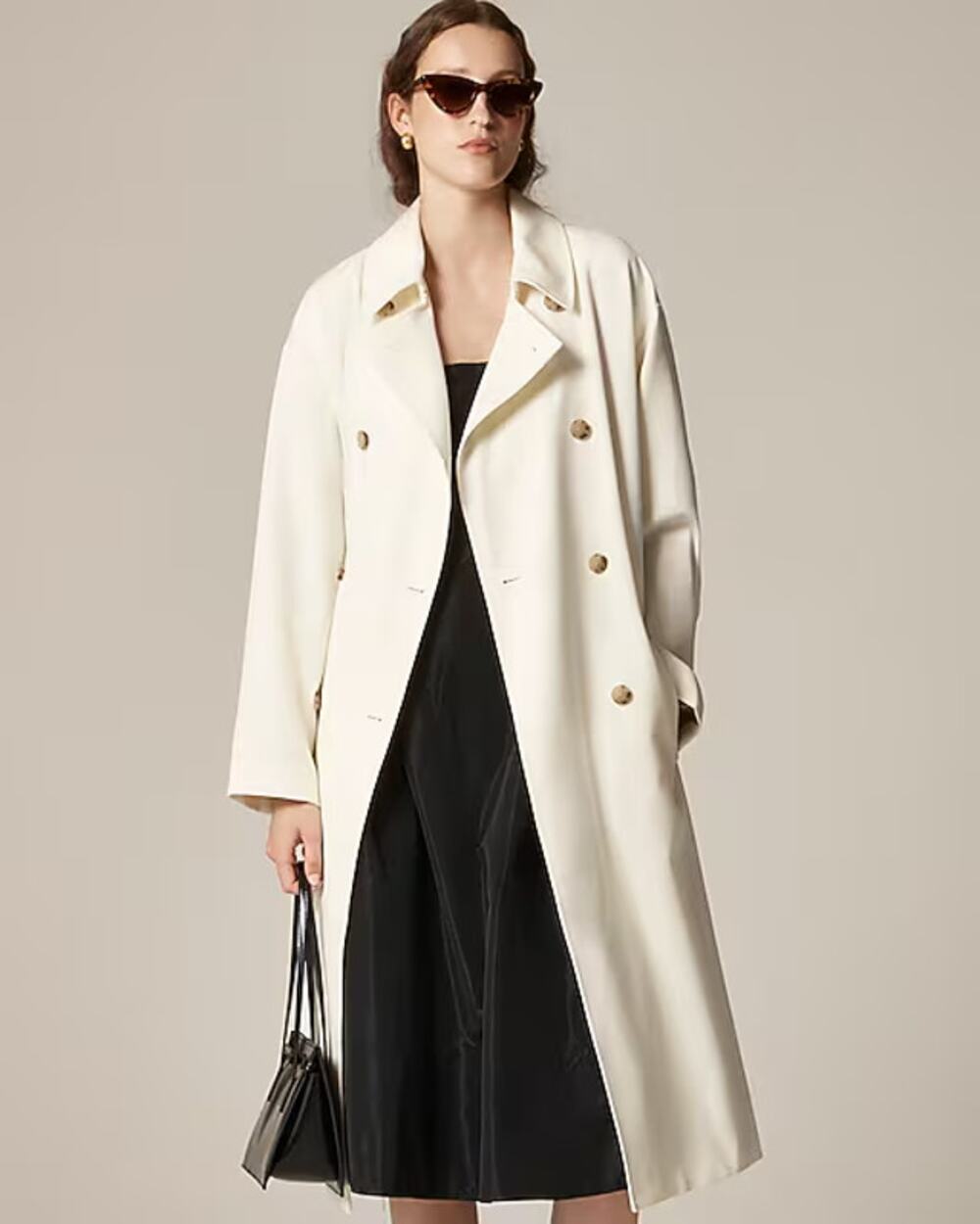 J.Crew Women's White Trench Coat In Wool Blend Size 6 NWT